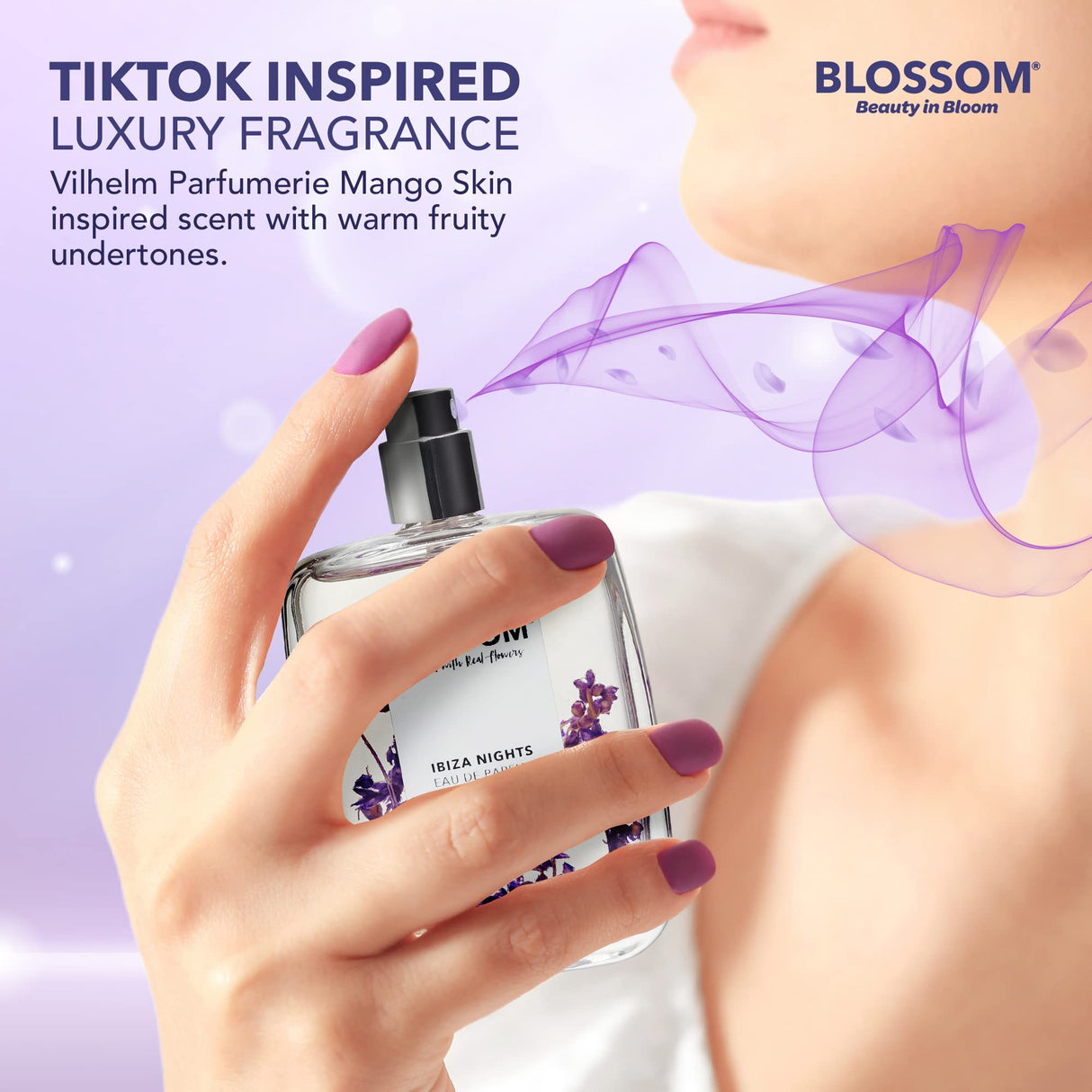 Blossom Unisex Eau De Parfum, Cruelty Free and Vegan Fragrance, Plant-based Perfume Spray, Infused with Real Flowers, Made in USA, 1.7oz, (White Calla Lily, Grapefruit, Sundrenched Flowers), Slay