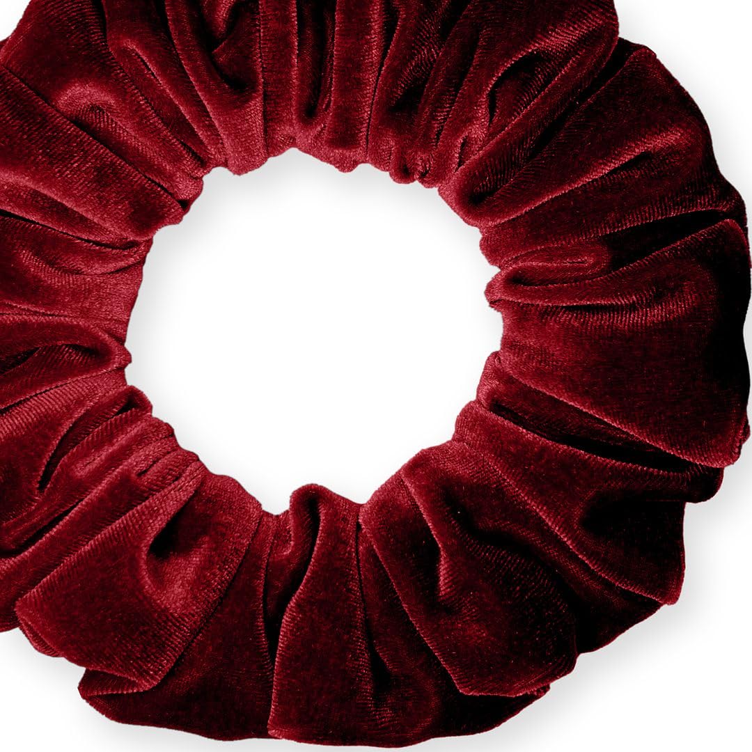 Velvet Scrunchies Jumbo Size Plush Big Ponytail Holders Thick Braided Locked Hair Big Made in the USA Green Pine
