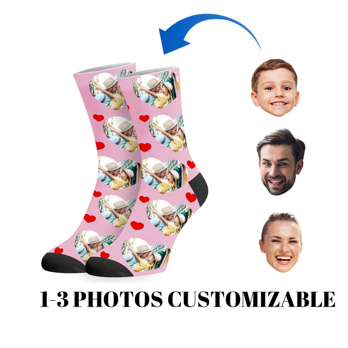 Custom Socks with Picture:Made in USA,Customized Face Socks,Personalized Socks Memorial Gift for Men Women Kid