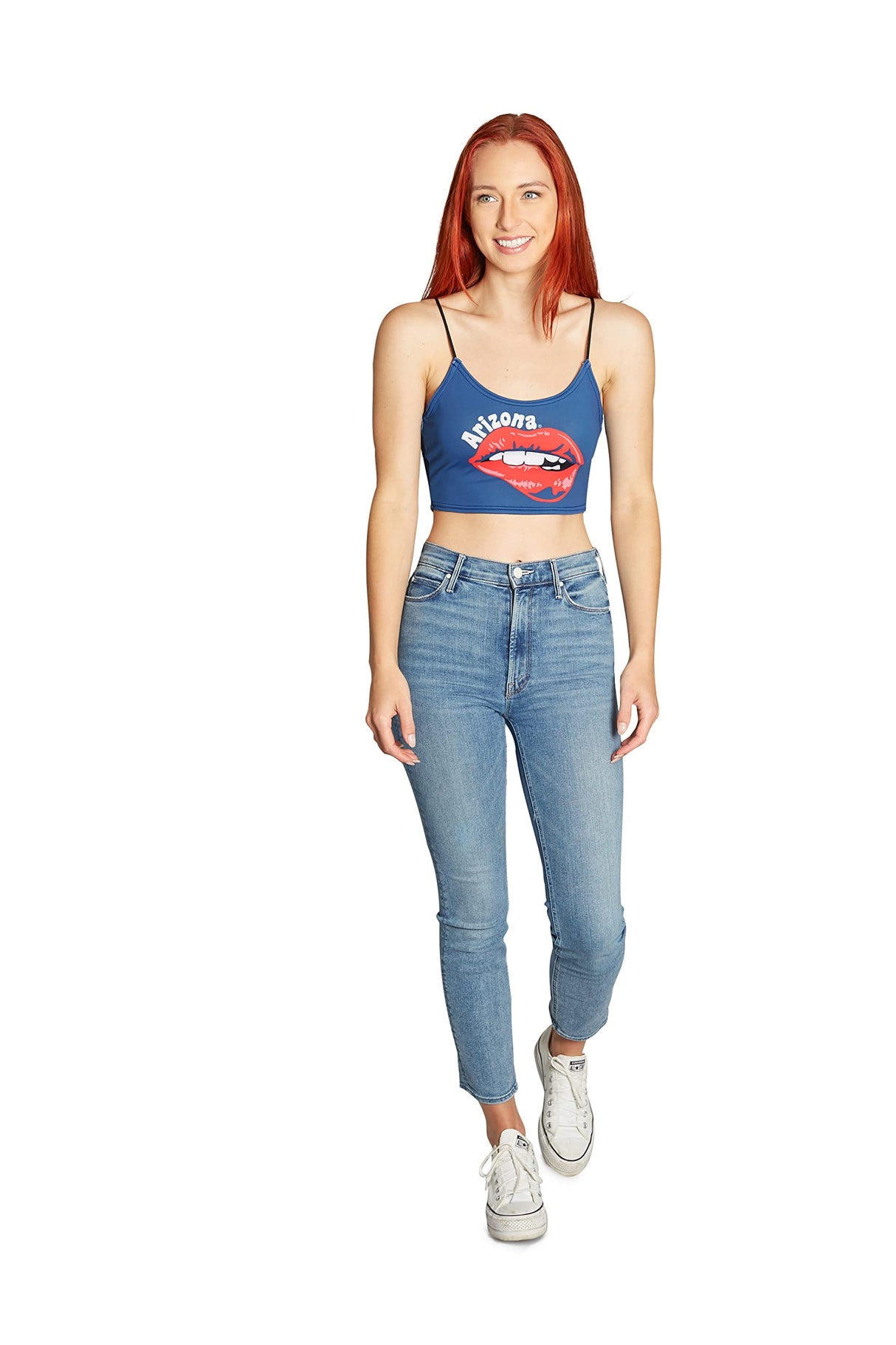 Lojobands Women's Tailgate Outfit College Spaghetti Tank Top Crop Top Made in USA One Size Fits Most