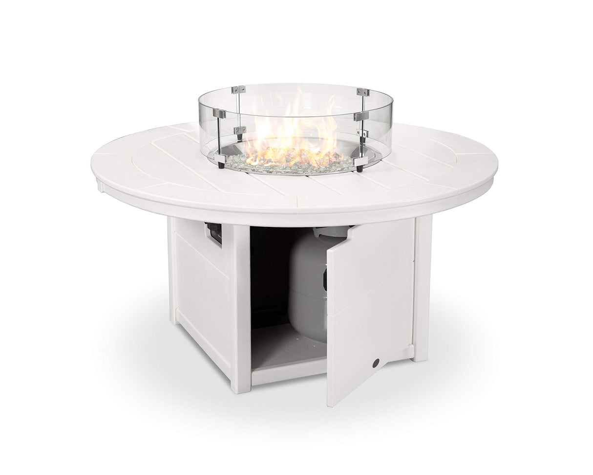 Polywood® Round 48" Fire Pit Table (White)