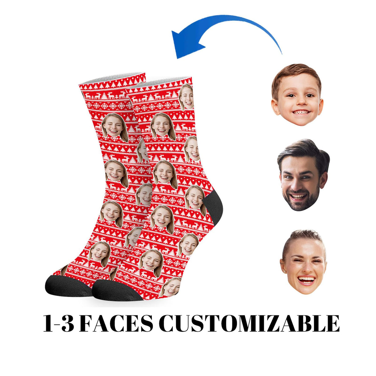 Custom Socks with Picture:Made in USA,Customized Face Socks,Personalized Socks Memorial Gift for Men Women Kid