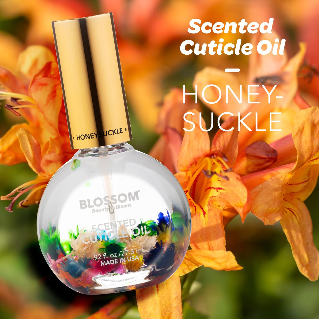 Blossom Scented Cuticle Oil, Infused with Real Flowers, Hydrating, Moisturizing, Strengthening, Made in USA, 0.5 fl. oz, Amazon Exclusive, Watermelon