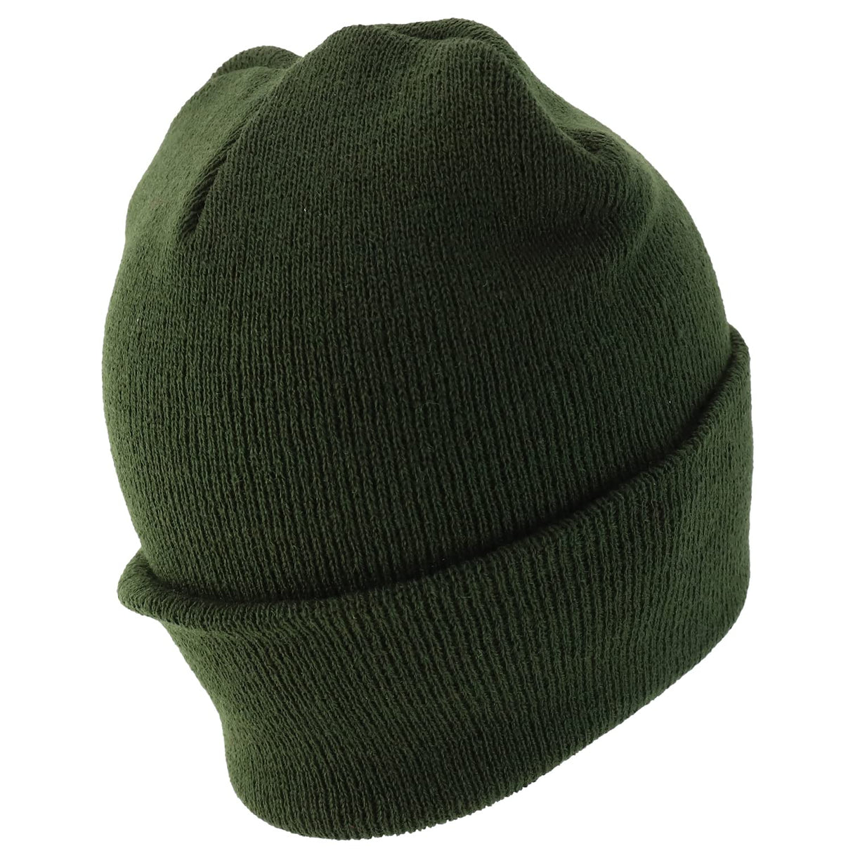 Made in USA Grey American Flag Embroidered Knit Cuff Long Beanie