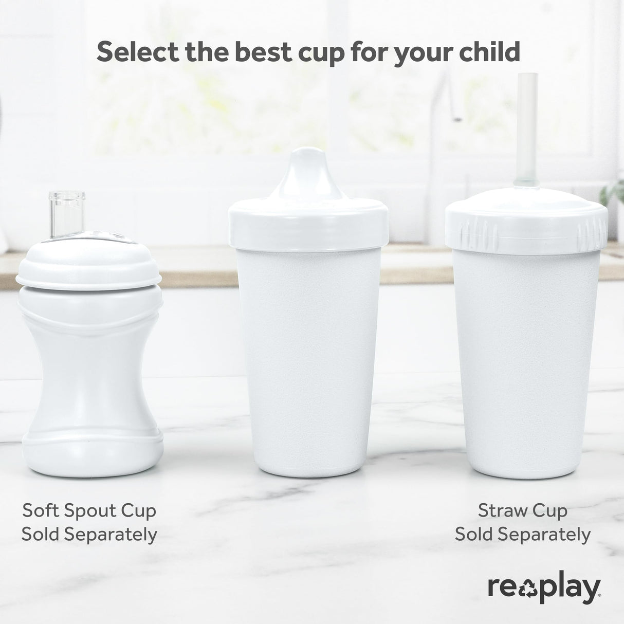 Re-Play Made in USA 10 Oz. Sippy Cups for Toddlers, Pack of 4 - Reusable Spill Proof Cups for Kids, Dishwasher/Microwave Safe - Hard Spout Sippy Cups for Toddlers 3.13" x 6.25", Desert Roses
