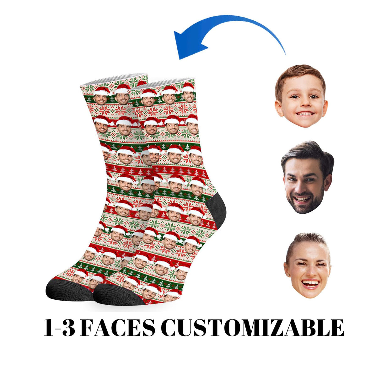 Custom Socks with Picture:Made in USA,Customized Face Socks,Personalized Socks Memorial Gift for Men Women Kid