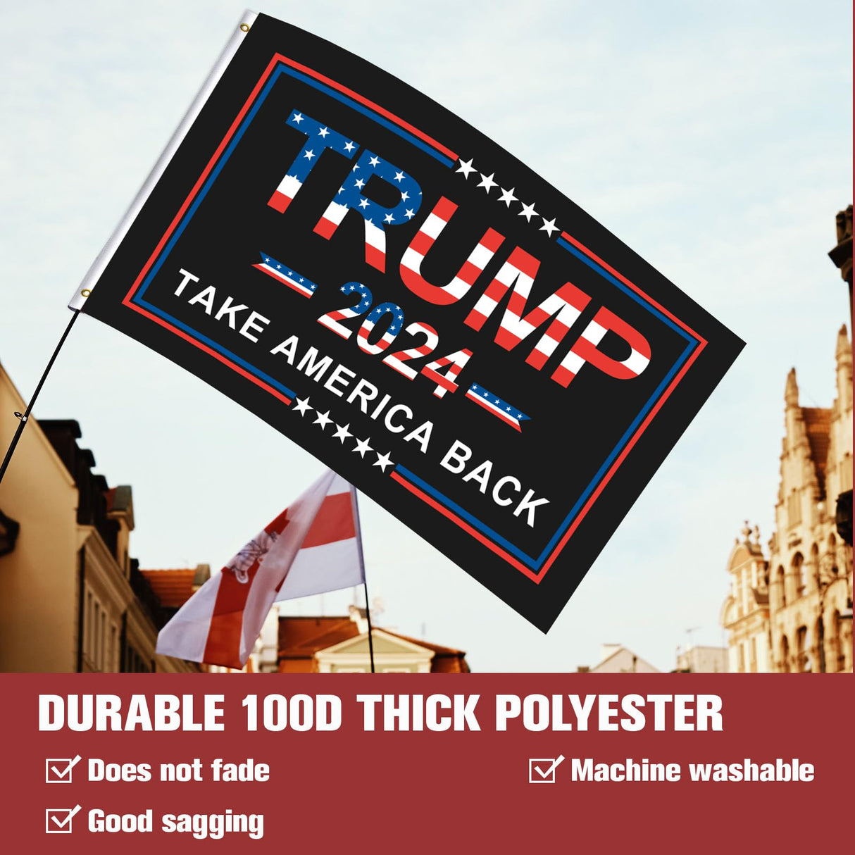 TRUMP 2024 Flag 3x5 outdoor made in usa Double Sided 3ply Make America Great Again Heavy Duty PresidentTrump Flags 2024 for Indoor Outdoor Decorations