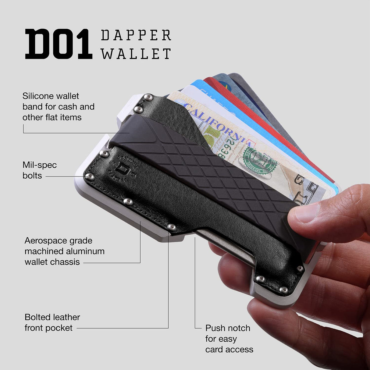 Dango Slim Minimalist Wallet for Men - RFID Blocking - Leather