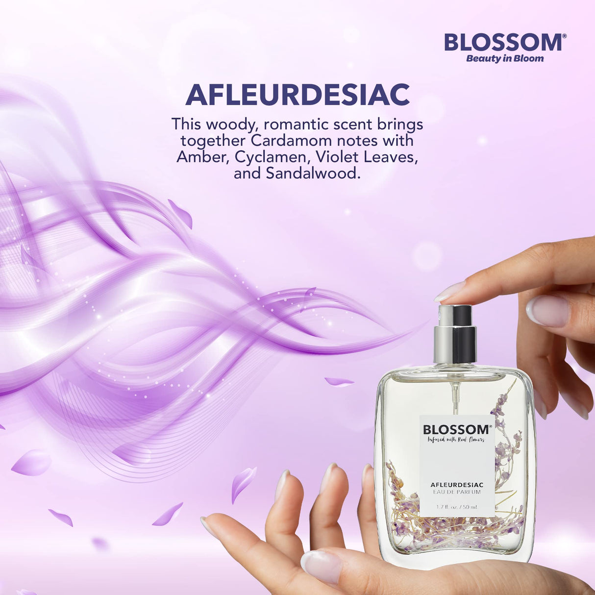 Blossom Unisex Eau De Parfum, Cruelty Free and Vegan Fragrance, Plant-based Perfume Spray, Infused with Real Flowers, Made in USA, 1.7oz, (White Calla Lily, Grapefruit, Sundrenched Flowers), Slay