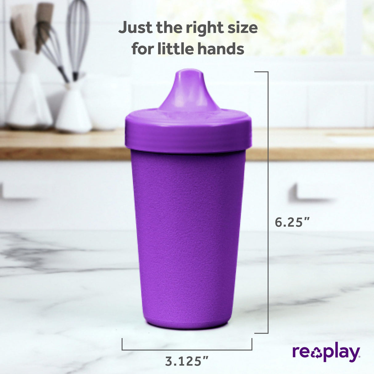 Re-Play Made in USA 10 Oz. Sippy Cups for Toddlers, Pack of 4 - Reusable Spill Proof Cups for Kids, Dishwasher/Microwave Safe - Hard Spout Sippy Cups for Toddlers 3.13" x 6.25", Desert Roses