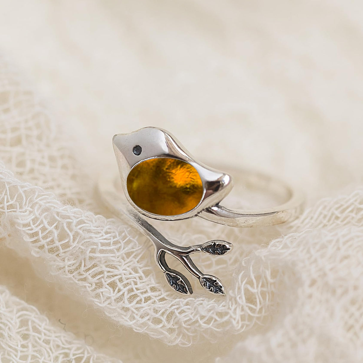 Bottled Up Designs Handmade Little Bird Ring, Recycled Antique Bottles, Sterling Silver, Eco Friendly, Made in USA, Birthday Gifts, Mothers Day, Women, Anniversary (Red Beer Bottle)