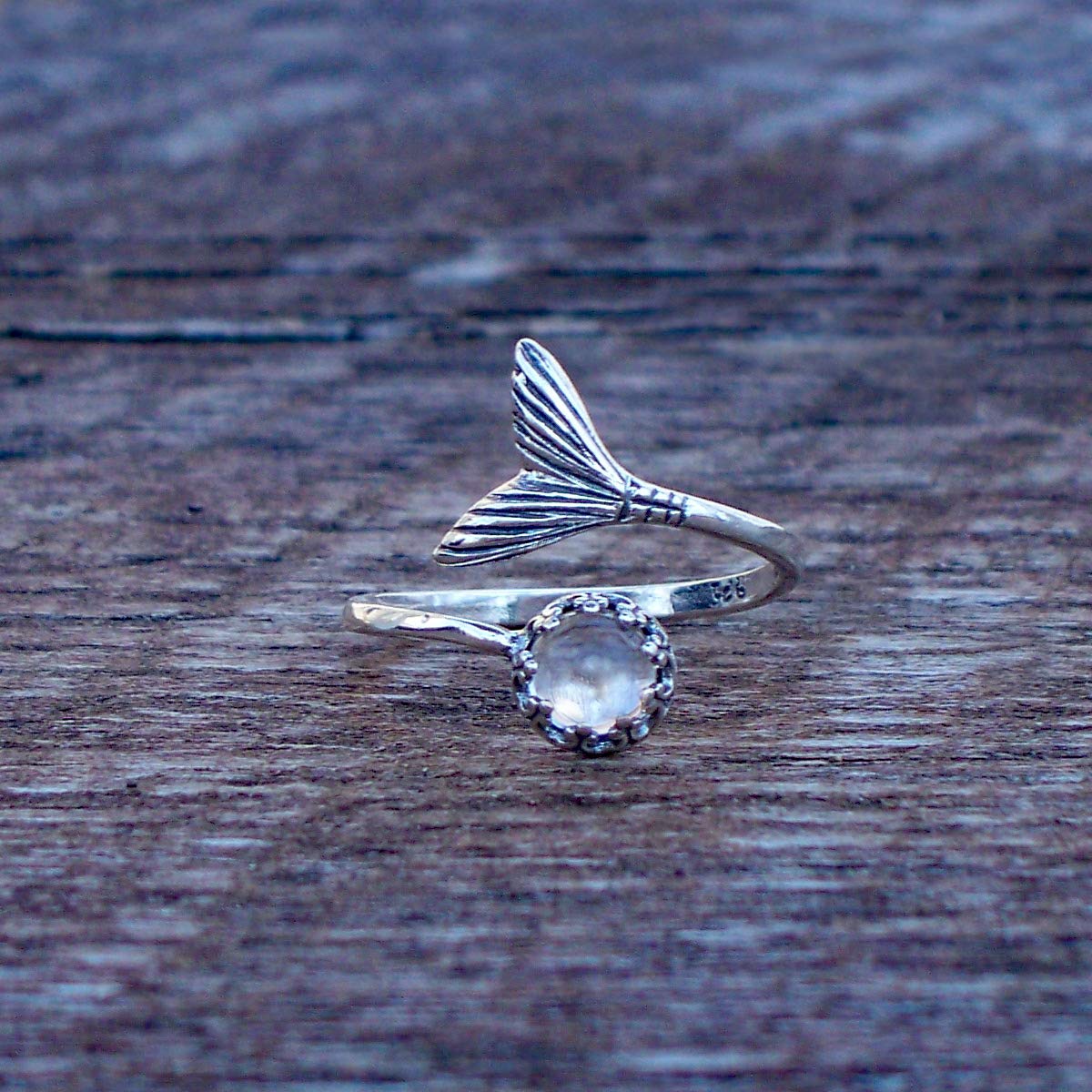 Bottled Up Designs Handmade Mermaid Adjustable Ring, Recycled Bottle Glass, Sterling Silver, Eco Friendly, Made in USA, Birthday Gifts, Mothers Day, Women, Anniversary (Mason Jar Aqua)