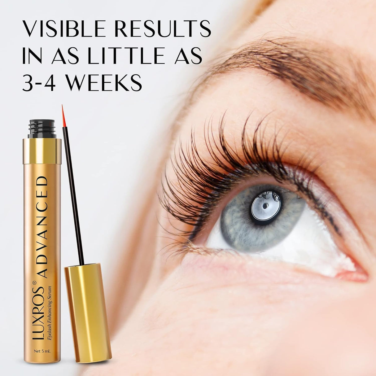LUXROS Advanced Growth Serum for Full, Thick Eyebrows - USA Made, See Results in 4-8 Weeks (5 ml)