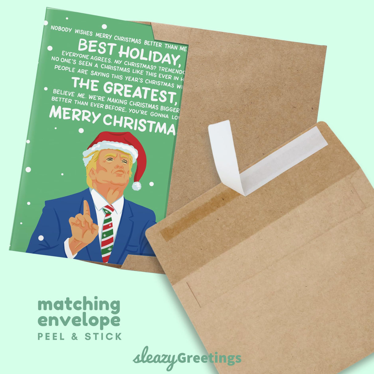 President Donald Trump Funny Christmas Card for Men or Women - Greatest Christmas Ever - Hilarious Holiday Card for Best Friend - Inappropriate Christmas Card - Donald Trump Christmas Card