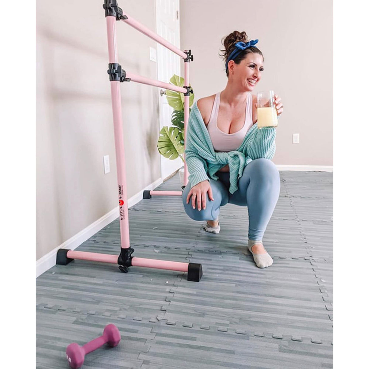 VITA Barre Portable Freestanding Double Ballet Barre, Prodigy, Aluminum | Adjustable Height, USA Made, Home or Gym Exercise Equipment for Kids & Adults | Dance, Fitness, Pilates