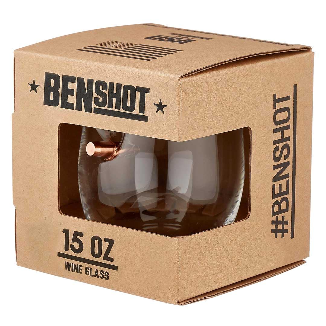 BenShot Bulletproof Wine Glass with real bullet