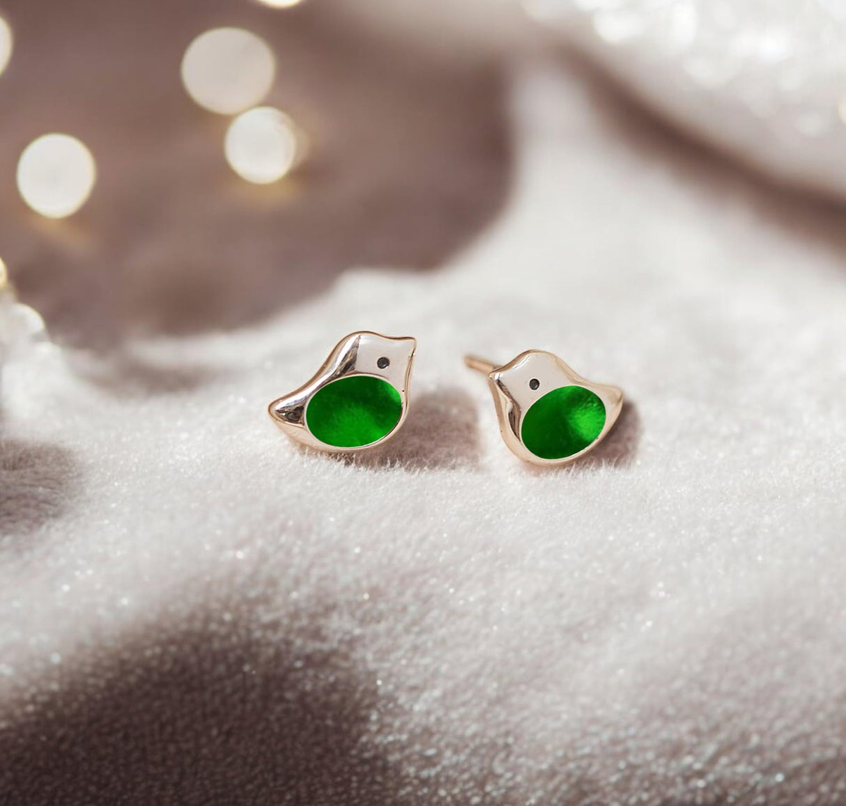 Bottled Up Designs Handmade Little Bird Stud Earrings, Sterling Silver, Eco Friendly, Made in USA, Birthday Gifts, Mothers Day, Women, Anniversary (Olive Wine Bottle)