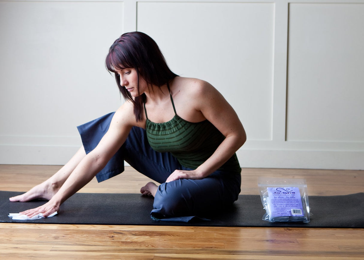 JoSha Yoga Mat and Personal Care Wipes, Natural Essential Scents - Made in USA