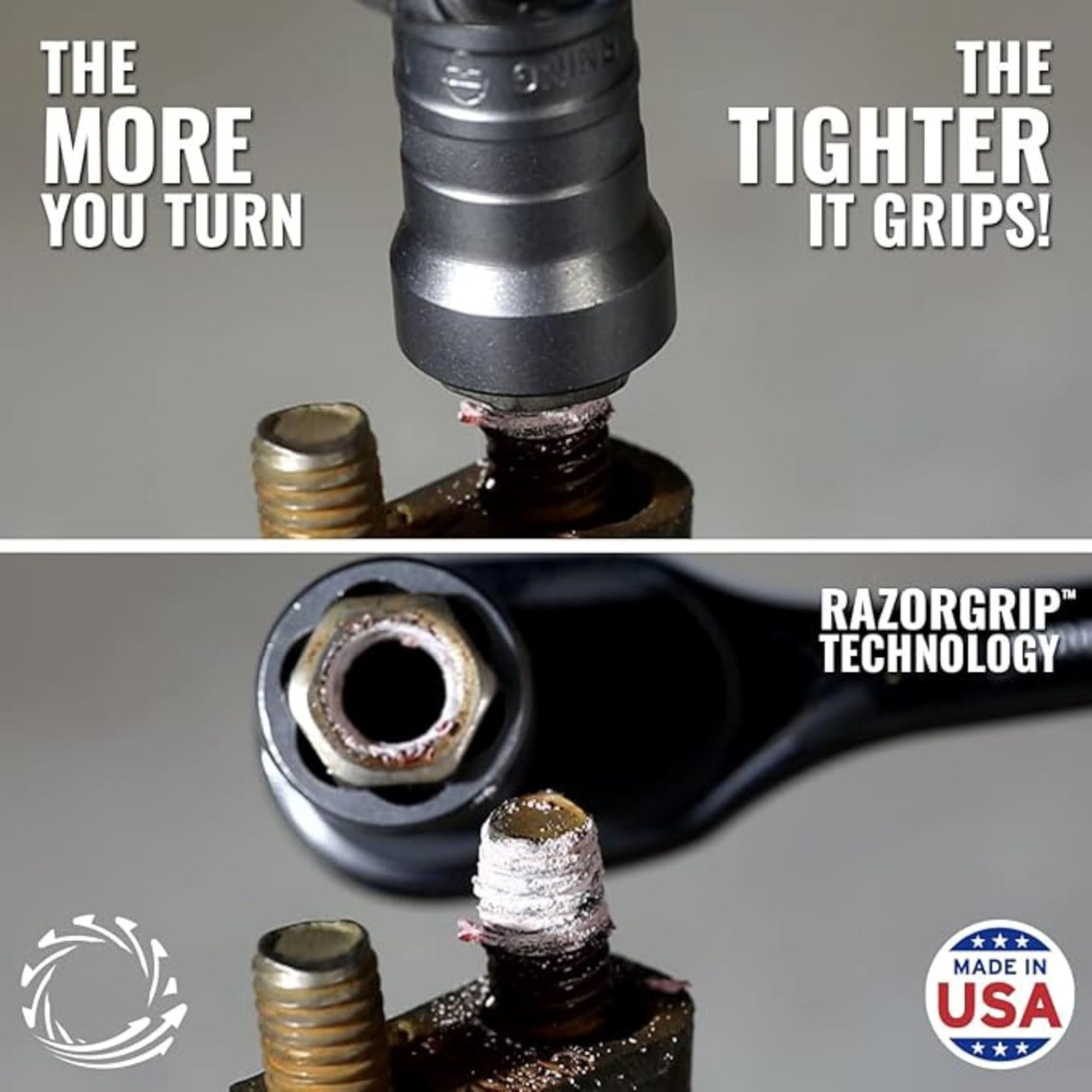 18-Piece Bolt Extractor Set | Made in USA Turbo Sockets for Stripped, Rounded, Rusted Bolts & Nuts | Impact Grade 1/4" & 3/8" Drive Lug Nut & Bolt Remover Kit | Nut Extractor Socket Set