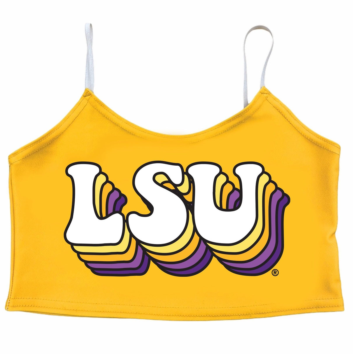 Lojobands Women's Tailgate Outfit College Spaghetti Tank Top Crop Top Made in USA One Size Fits Most