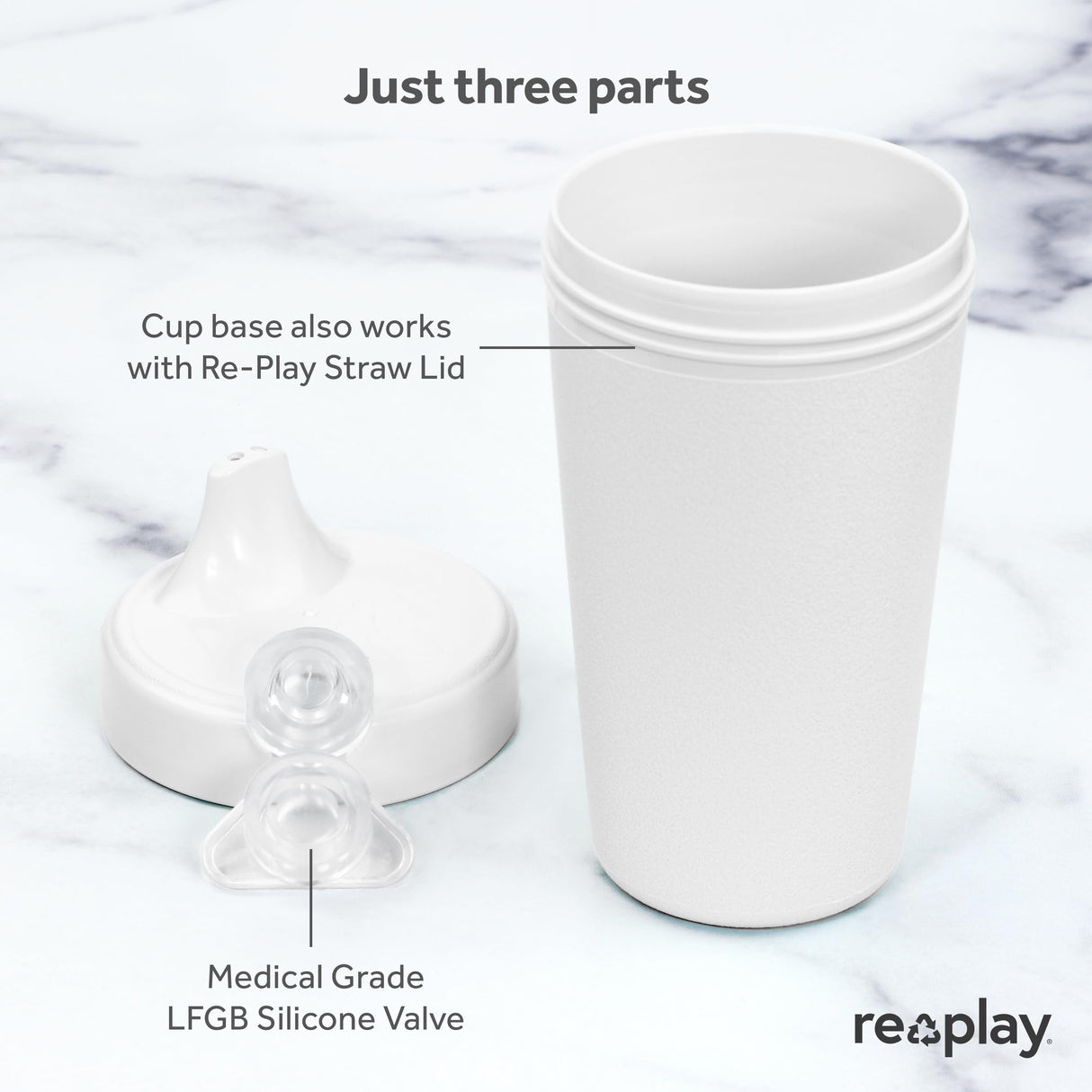 Re-Play Made in USA 10 Oz. Sippy Cups for Toddlers, Pack of 4 - Reusable Spill Proof Cups for Kids, Dishwasher/Microwave Safe - Hard Spout Sippy Cups for Toddlers 3.13" x 6.25", Desert Roses