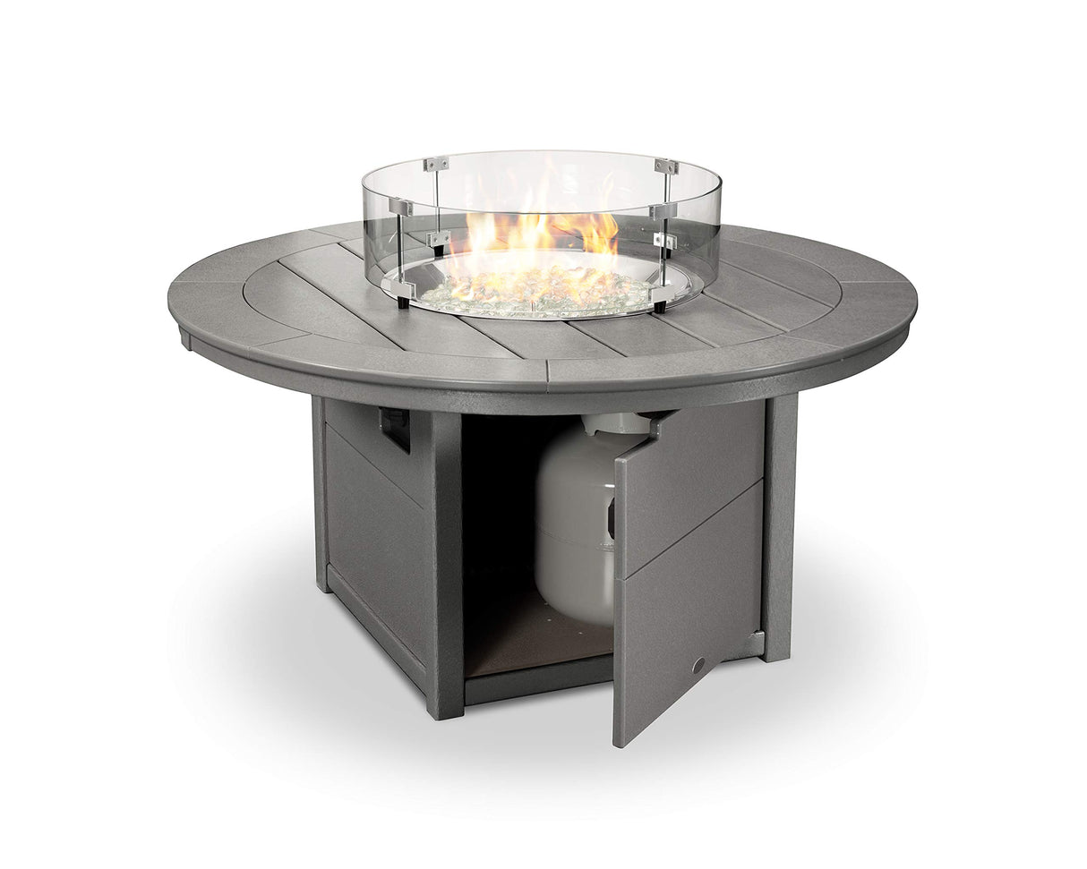 Polywood® Round 48" Fire Pit Table (White)