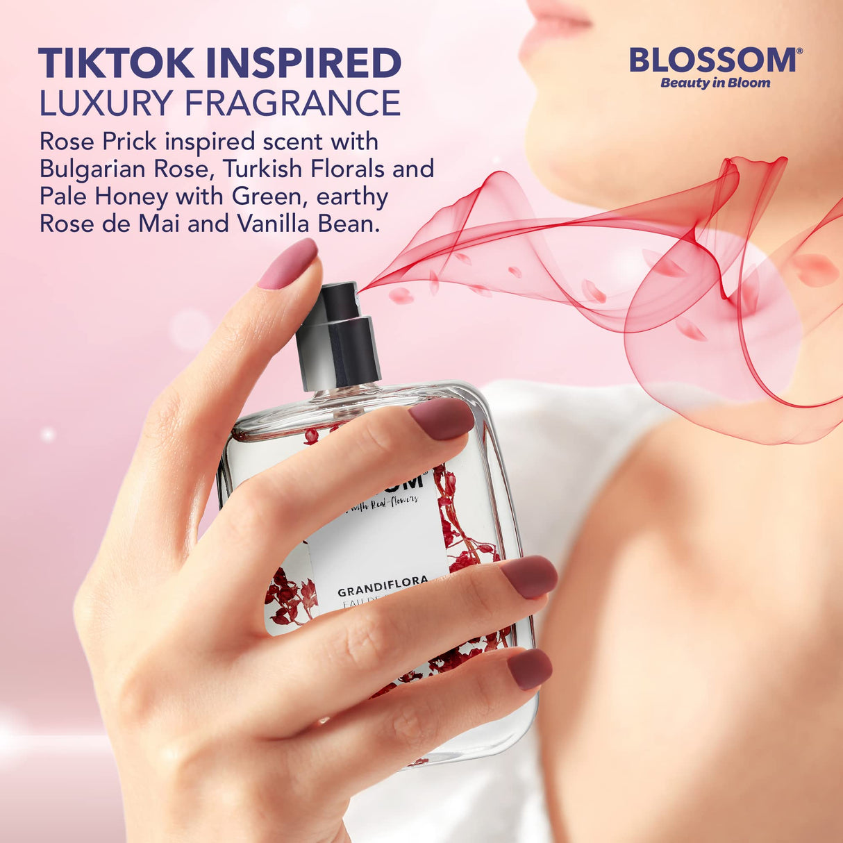 Blossom Unisex Eau De Parfum, Cruelty Free and Vegan Fragrance, Plant-based Perfume Spray, Infused with Real Flowers, Made in USA, 1.7oz, (White Calla Lily, Grapefruit, Sundrenched Flowers), Slay