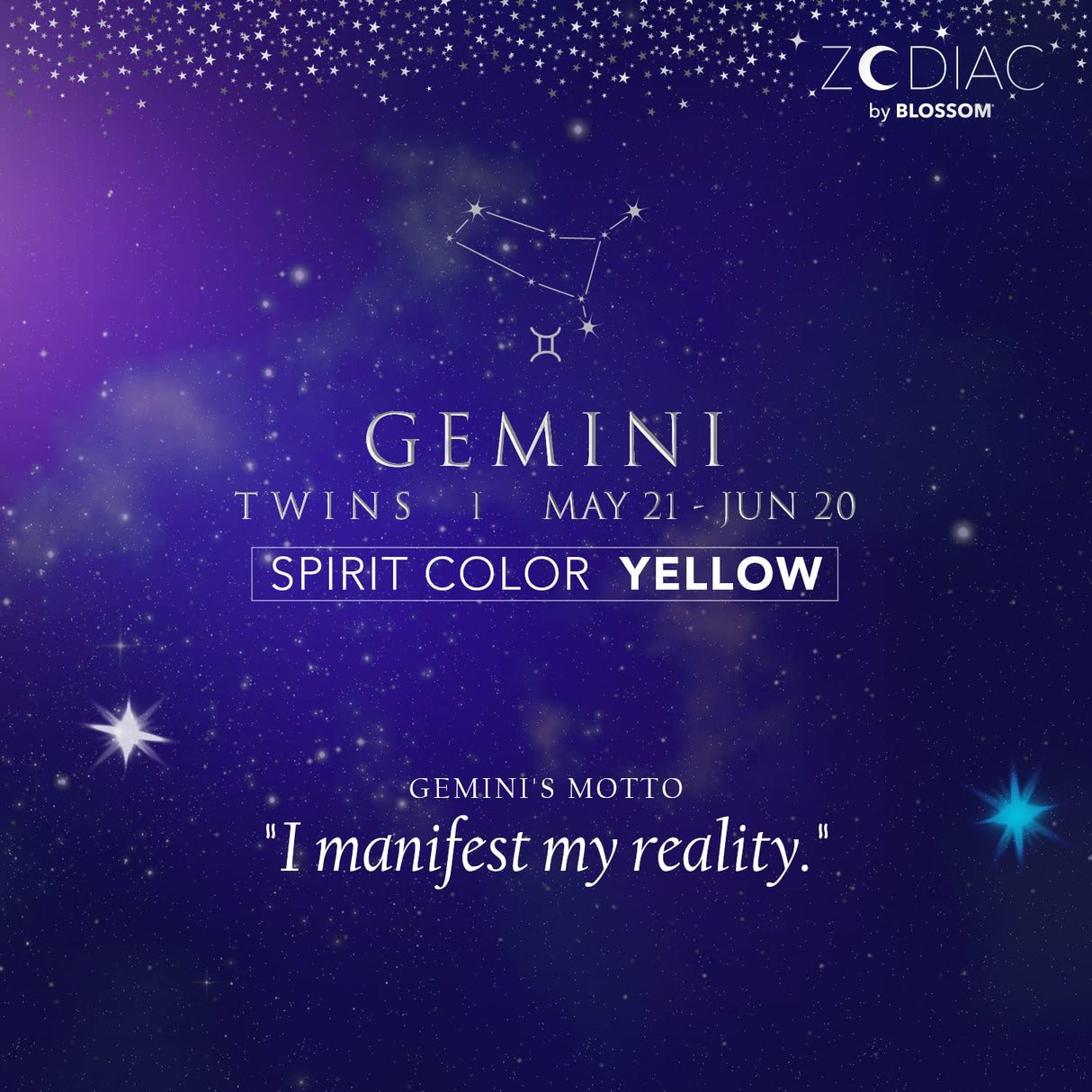 Blossom Zodiac Sign Roll-On Lip Gloss, Vanilla Scented + Moisturizing with Crystals, Made in USA, 0.20 fl. oz./5.9ml, Aquarius