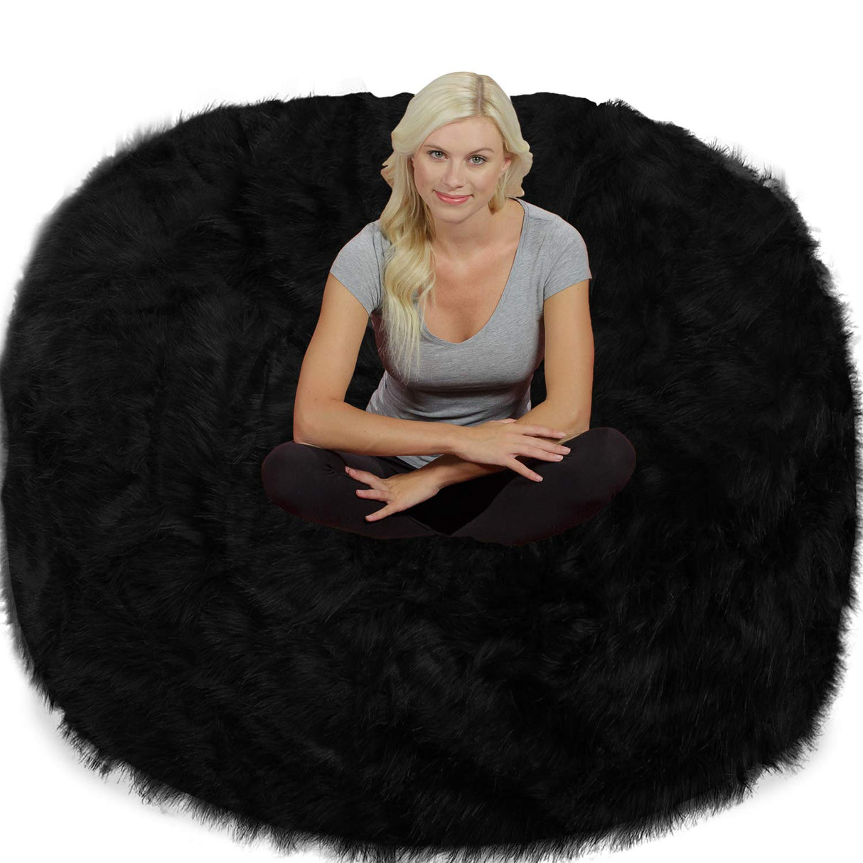Chill Sack Bean Bag Chair: Giant 6' Memory Foam Furniture Bean Bag - Big Sofa with Soft Micro Fiber Cover, Charcoal