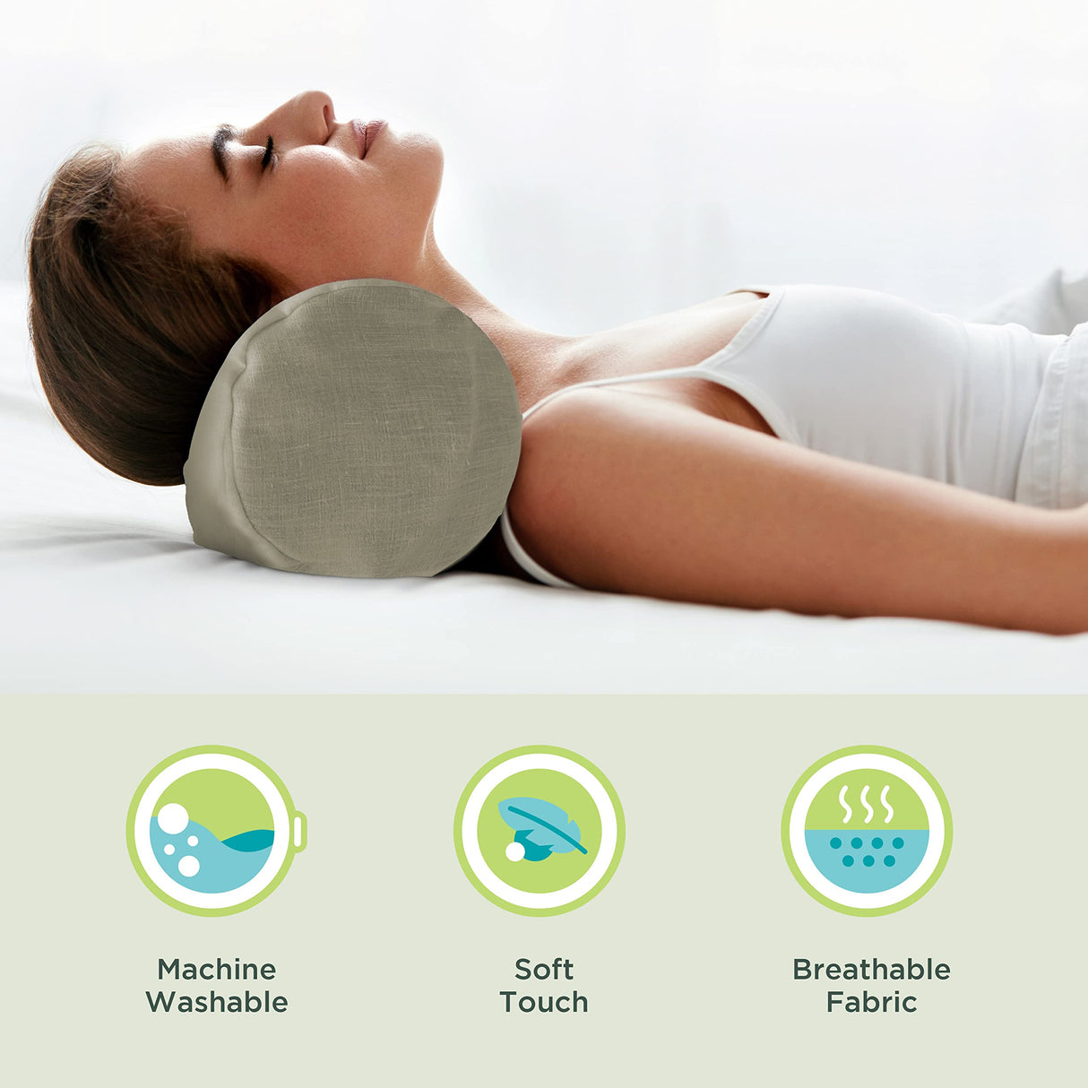 Bean Products Neck Roll Pillowcases | Cotton, 10 oz. Heavy Duty | Navy (6" x 16")