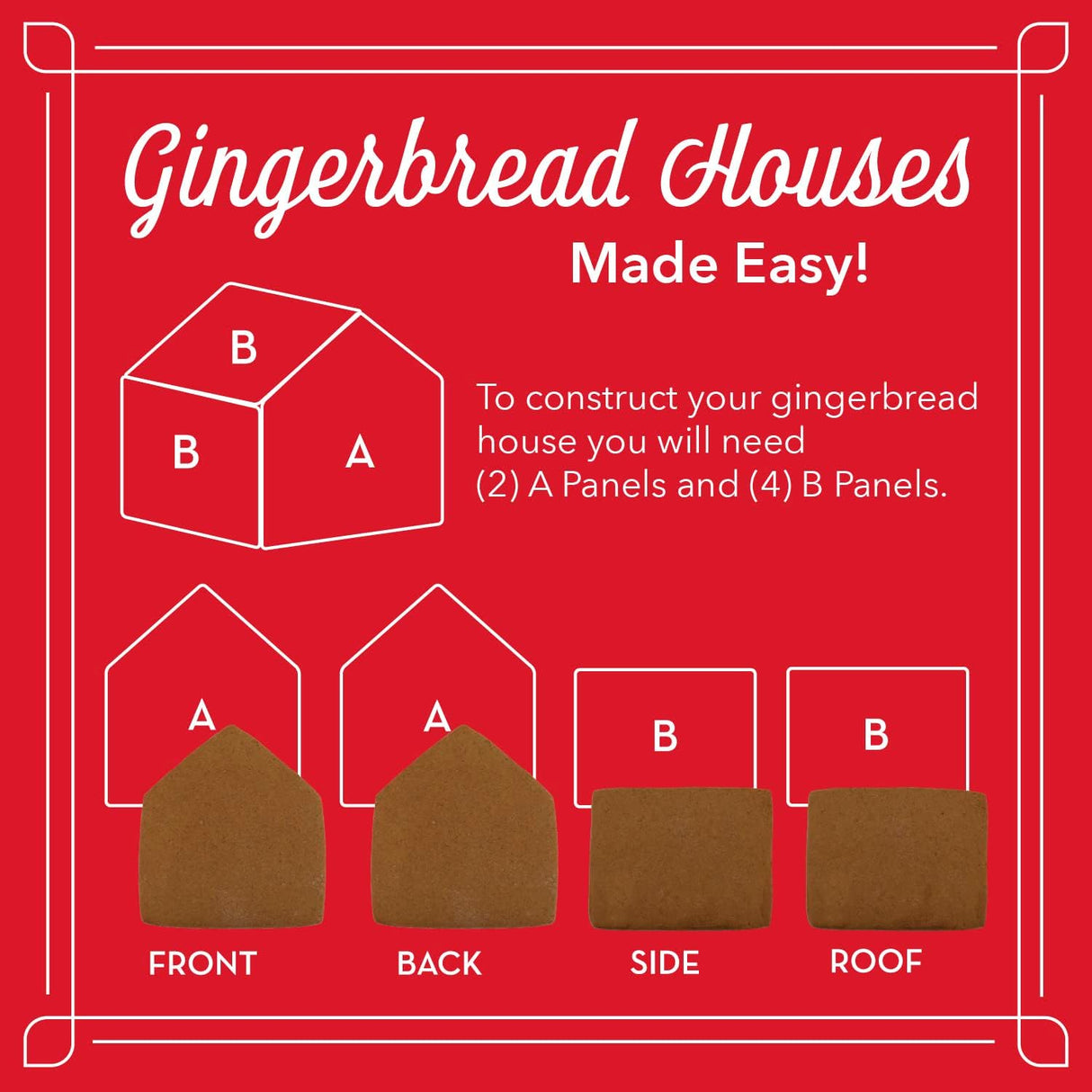 Mini Gingerbread House Cookie Cutter Set, Two Cookie Cutters with Recipe Card, Makes 4-1/2" Tall Gingerbread House Made in USA by Ann Clark