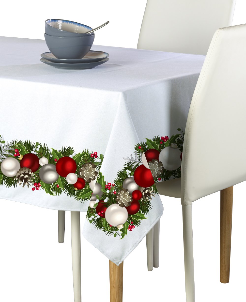 Fabric Textile Products Christmas Garland Border Tablecloth 60"x120"