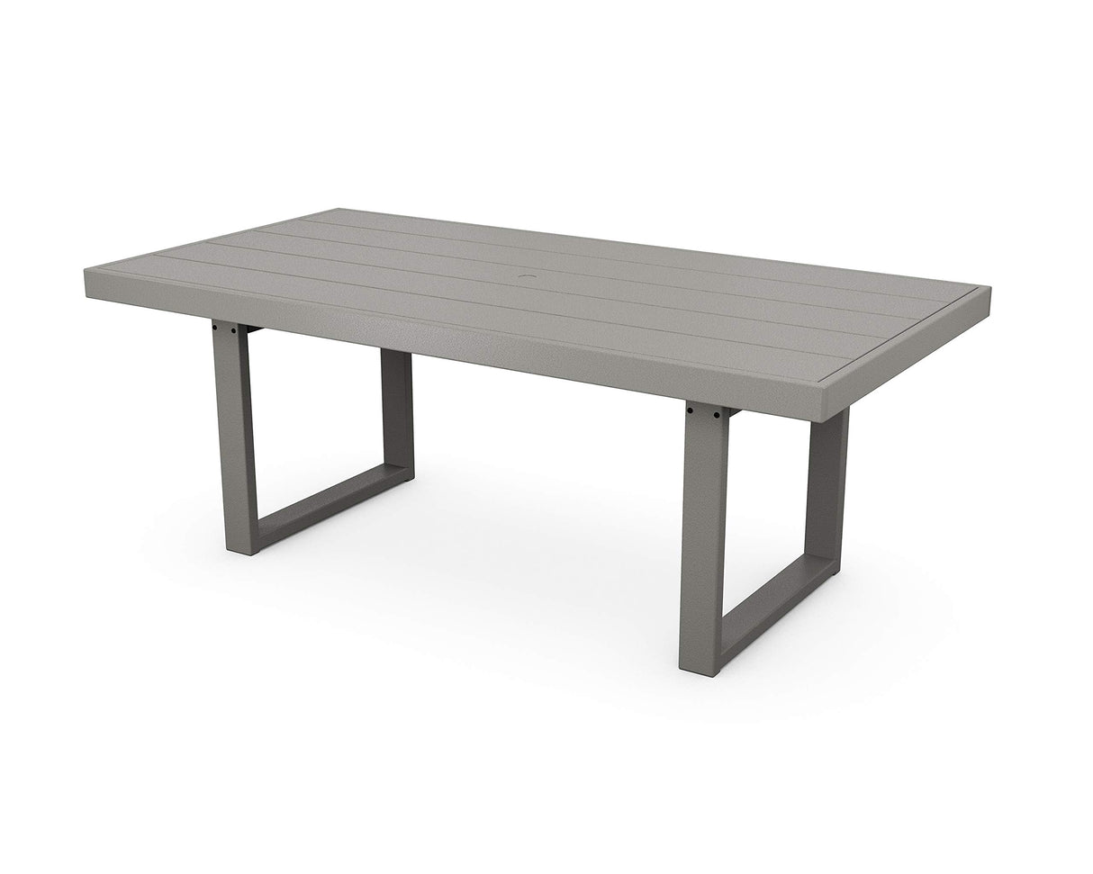 Polywood Edge Dining Table, Black (78 x 29.25 x 40.15 (WxHxD), 142 pounds, 39.73 inches diameter, 20-year residential warranty; 3-year commercial warranty)