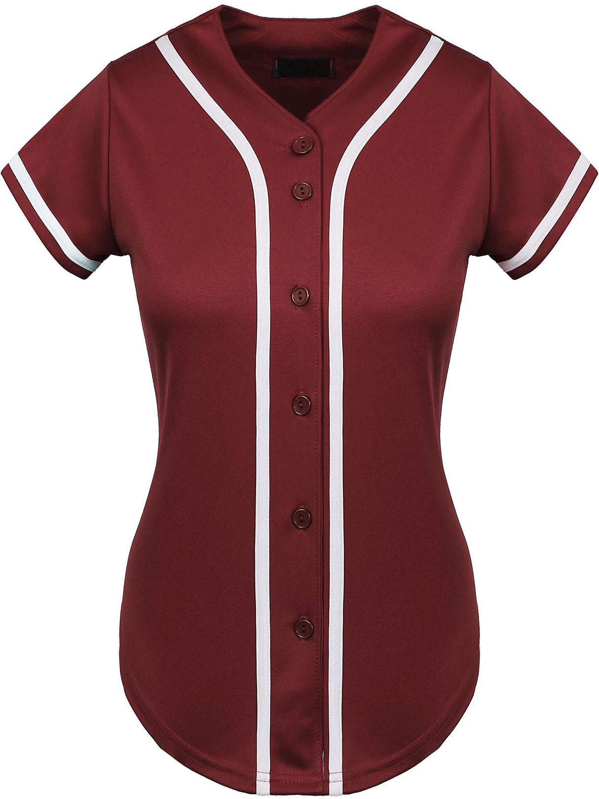 Hat and Beyond Womens Baseball Jersey Button Down Tee Short Sleeve Softball Active Shirts Made in USA