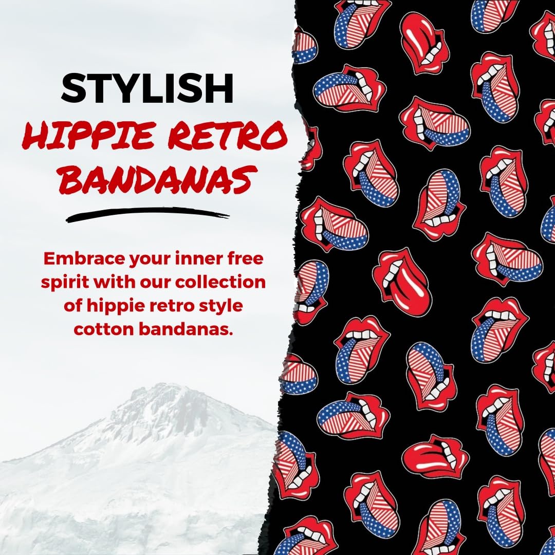 B53 100% Cotton Paisley Bandanas Made in the USA - Stylish Headband, Handkerchief, Scarf - 21 inch x 21 inch