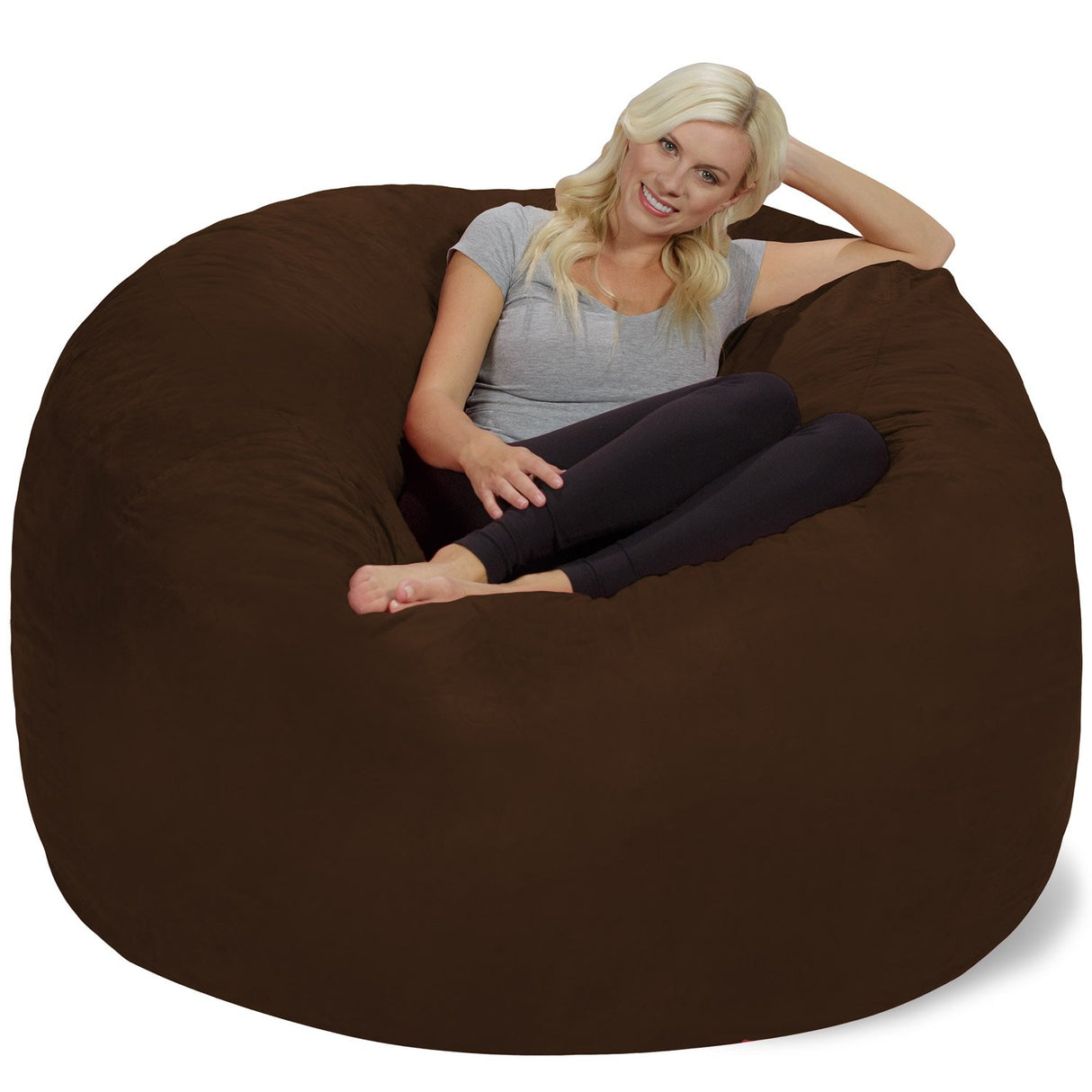 Chill Sack Bean Bag Chair: Giant 6' Memory Foam Furniture Bean Bag - Big Sofa with Soft Micro Fiber Cover, Charcoal