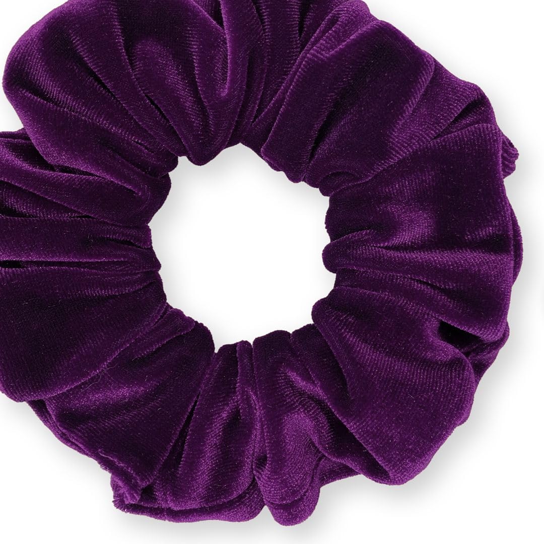 Velvet Scrunchies Premium Plush Soft Ponytail Holder Made in the USA Black