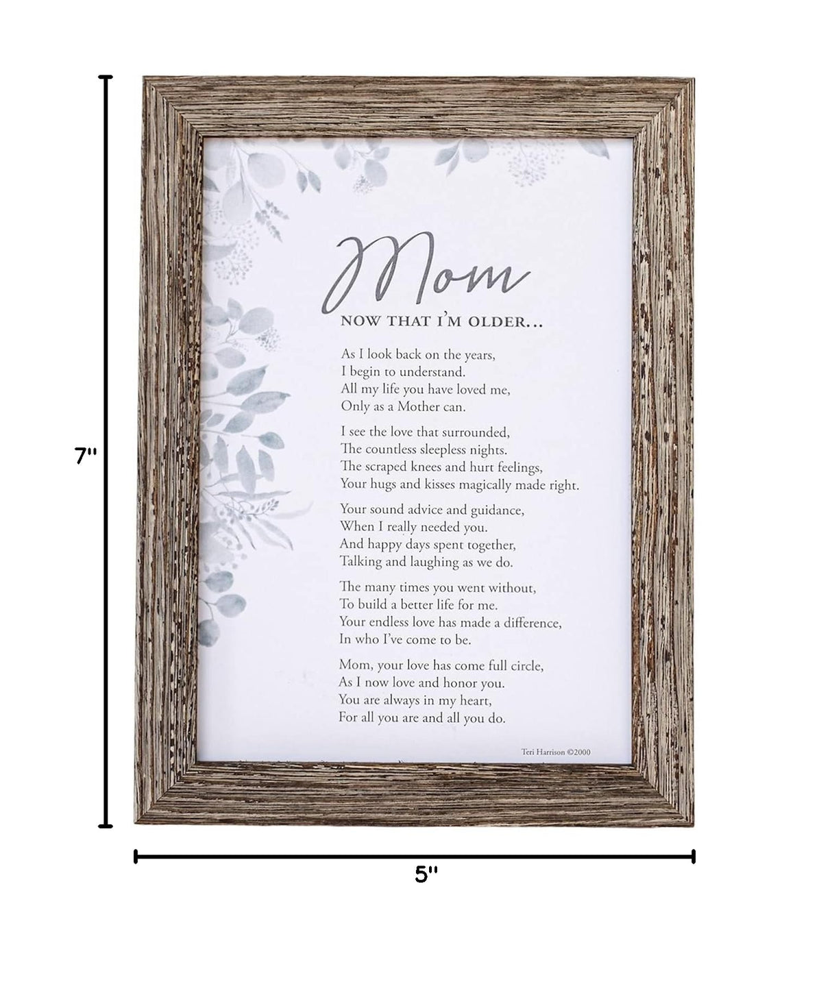 Mom, Now That I'm Older- Gift for Mom from Daughter Or Son for Mother's Day, Christmas, Birthday - Made in USA - Mom's 50th/70th/80th Birthday Gift, 5 x 7 inches, Wood Color
