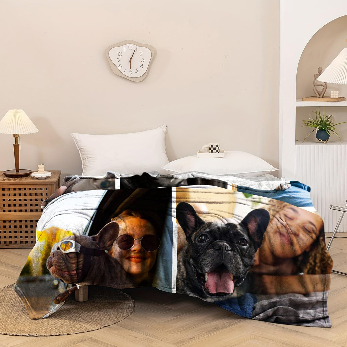 Ships Next Day,Custom Blanket with Picture Made in USA,Personalized Photo Blanket for Family Anniversary Christmas Birthday Halloween Valentines