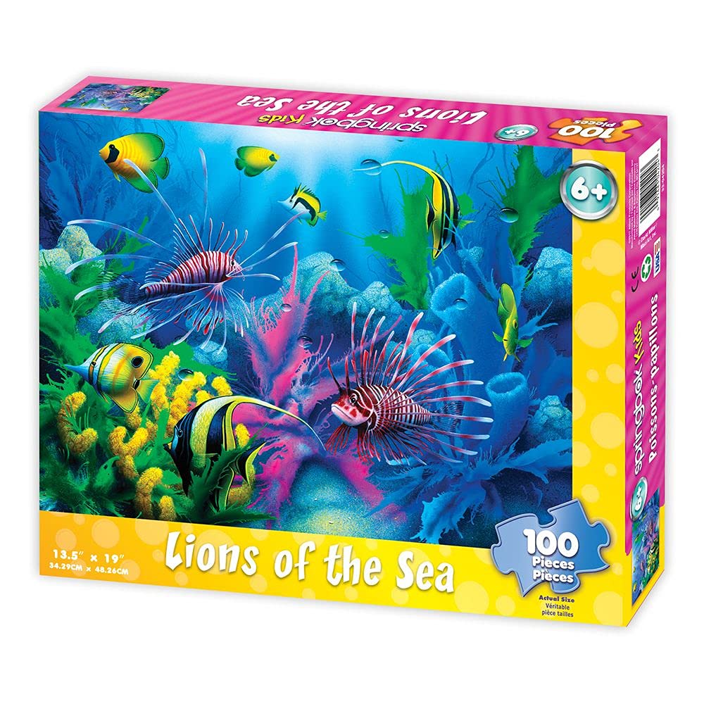 Springbok's 100 Piece Children's Jigsaw Puzzle Lions of The Sea - Made in USA