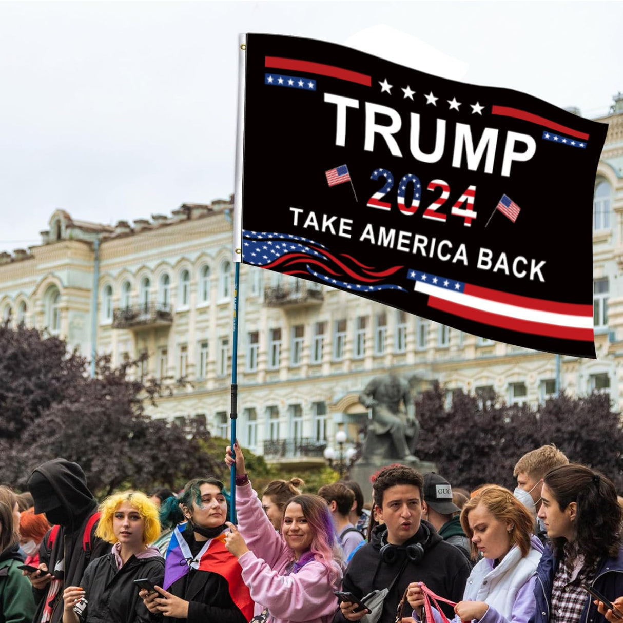 Trump 2024 Take America Back Flags 3x5 Outdoor Made in USA-Trump 2024 Flag for Outside with 2 Brass Grommets UV protection Fade Resistant for Indoor Outdoor