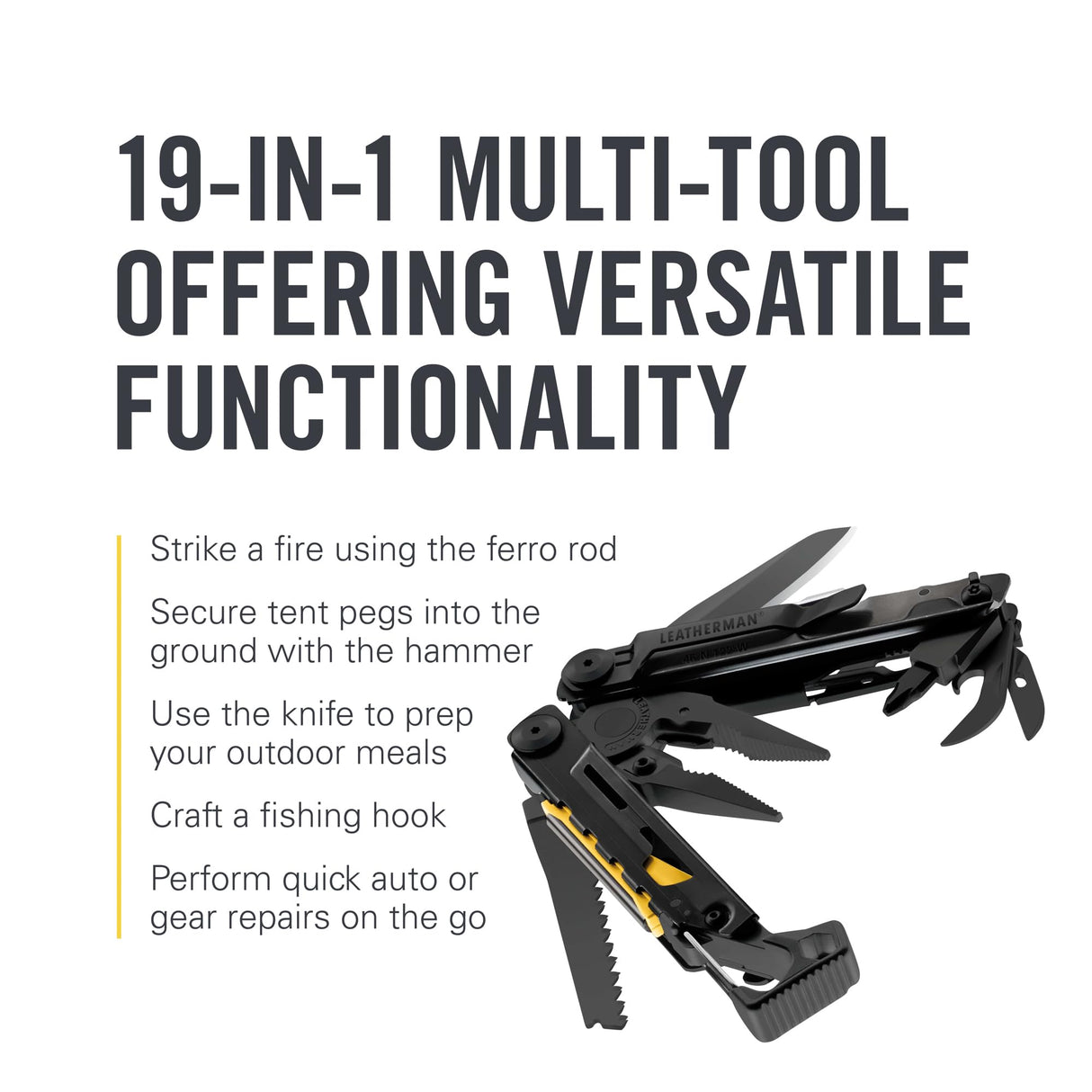 LEATHERMAN, Signal, 19-in-1 Multi-tool for Outdoors, Camping, Hiking, Fishing, Survival, Durable & Lightweight EDC, Made in the USA, Aqua/Silver with Nylon Sheath