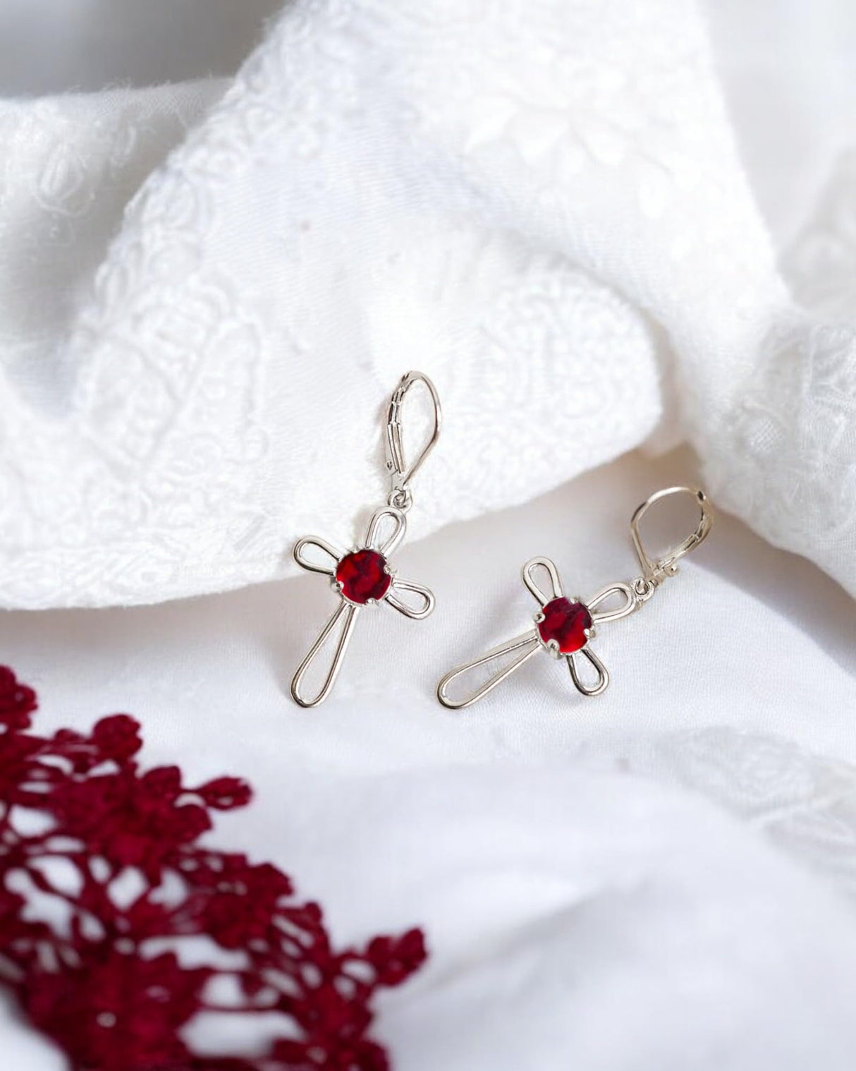 Bottled Up Designs Handmade Recycled Antique Glass and Bottles Sterling Silver At The Cross Lever-Back Earrings (Vintage Aqua Mason Jar)