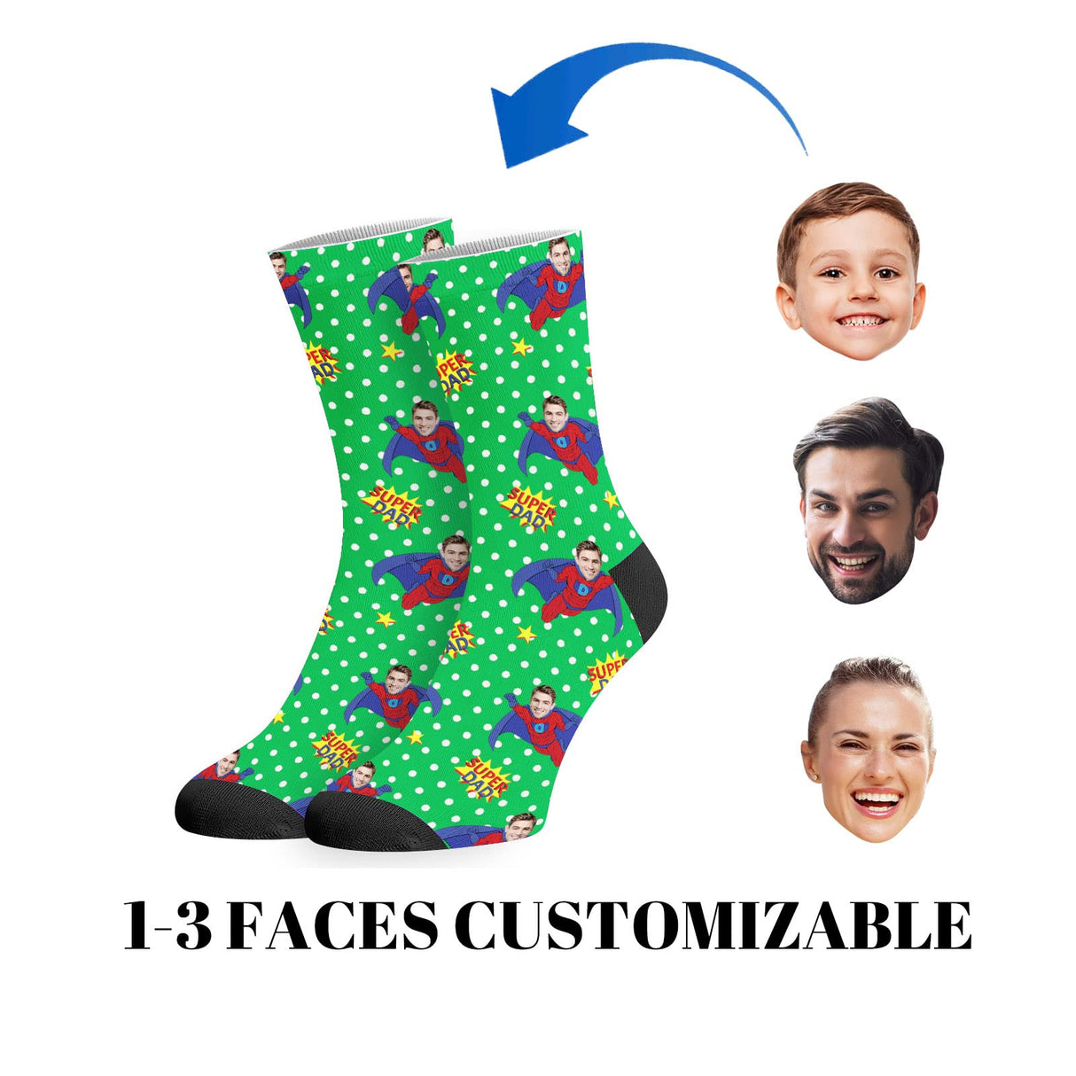Custom Socks with Picture:Made in USA,Customized Face Socks,Personalized Socks Memorial Gift for Men Women Kid