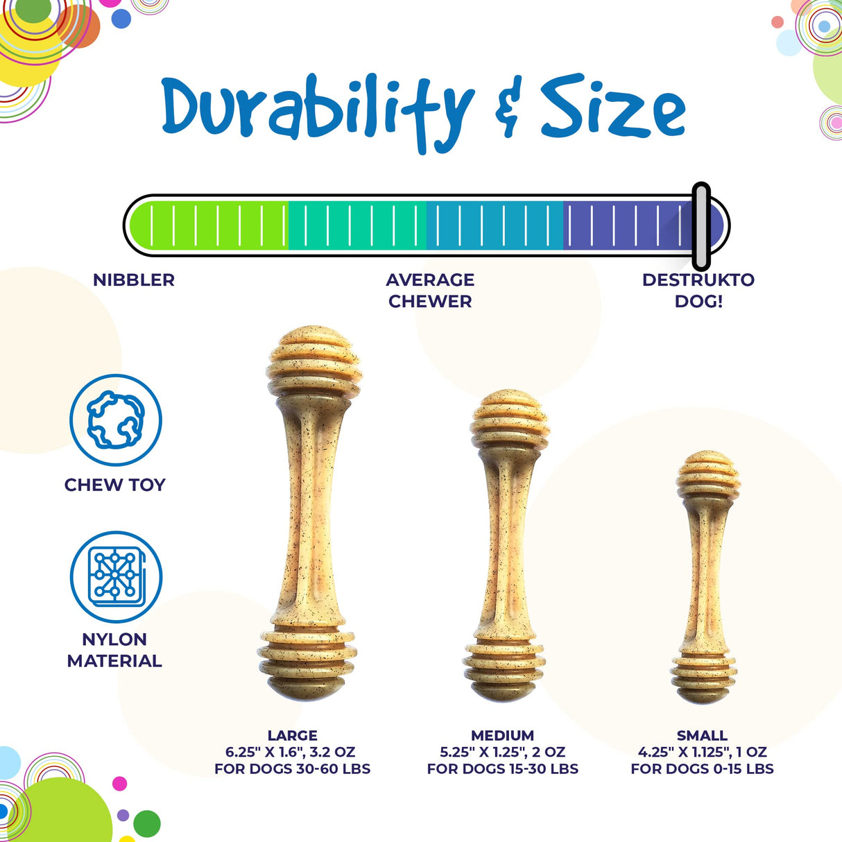 SodaPup Hot Dog – Durable Dog Chew Toy Made in USA from Non-Toxic, Pet Safe, Food Safe Nylon Material for Mental Stimulation, Clean Teeth, Fresh Breath, Problem Chewing, Calming Nerves, & More