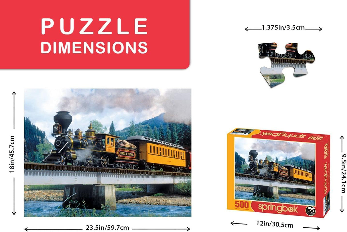 Springbok Puzzles - Durango Express - 500 Piece Jigsaw Puzzle - Large 18 Inches by 23.5 Inches Puzzle - Made in USA - Unique Cut Interlocking Pieces