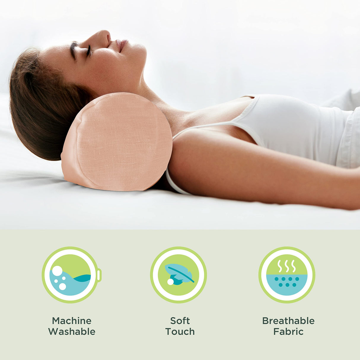 Bean Products Neck Roll Pillowcases | Cotton, 10 oz. Heavy Duty | Navy (6" x 16")