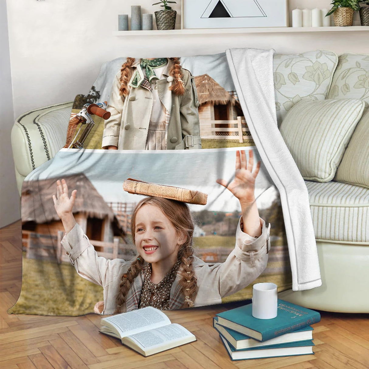 Ships Next Day,Custom Blanket with Picture Made in USA,Personalized Photo Blanket for Family Anniversary Christmas Birthday Halloween Valentines