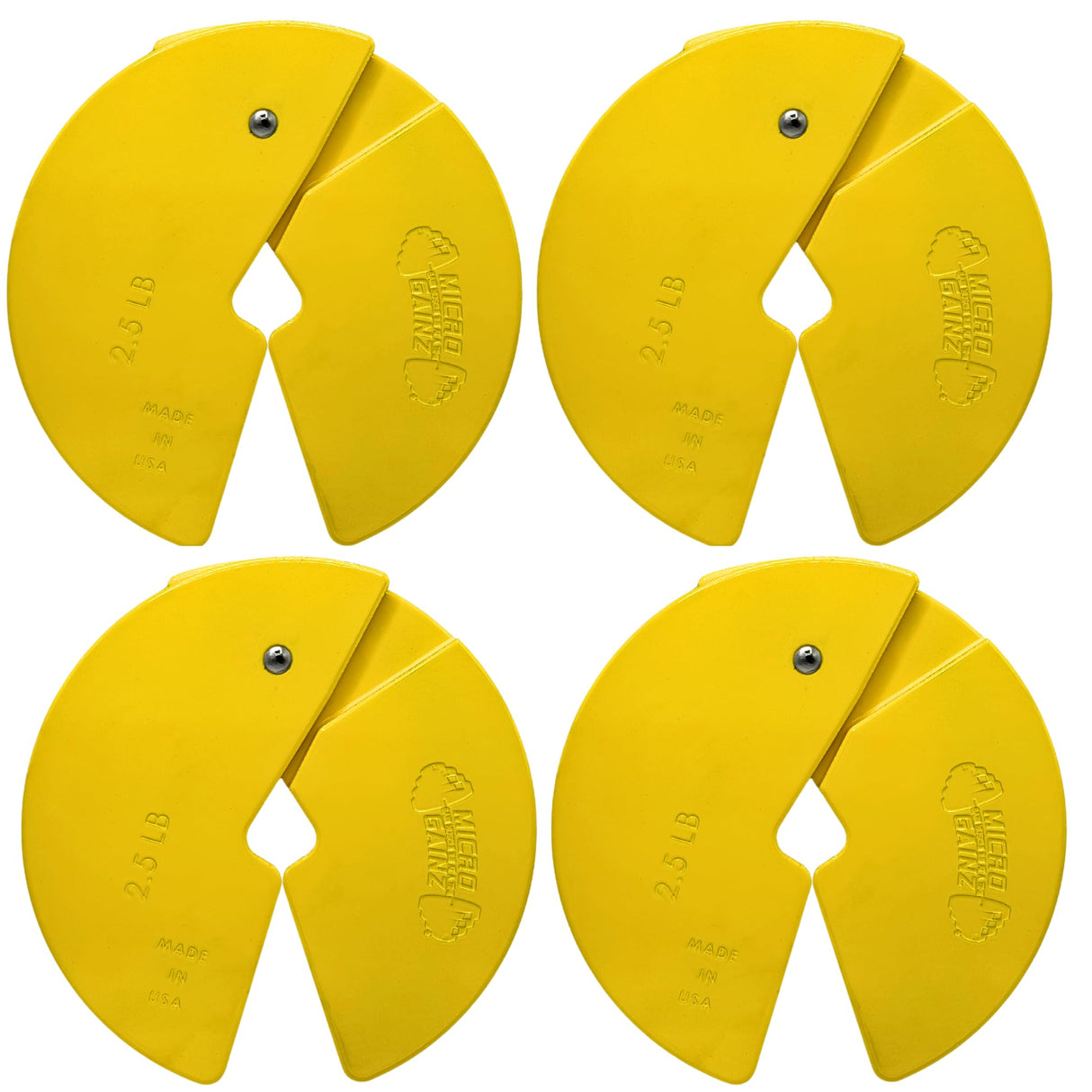 Micro Gainz Dumbbell Fractional 2.5 lb Weight Plate, Ideal for Micro Loading, (Choose Color) 4 Piece Fractional Weight Plates, Designed for Dumbbell Training, Made In USA