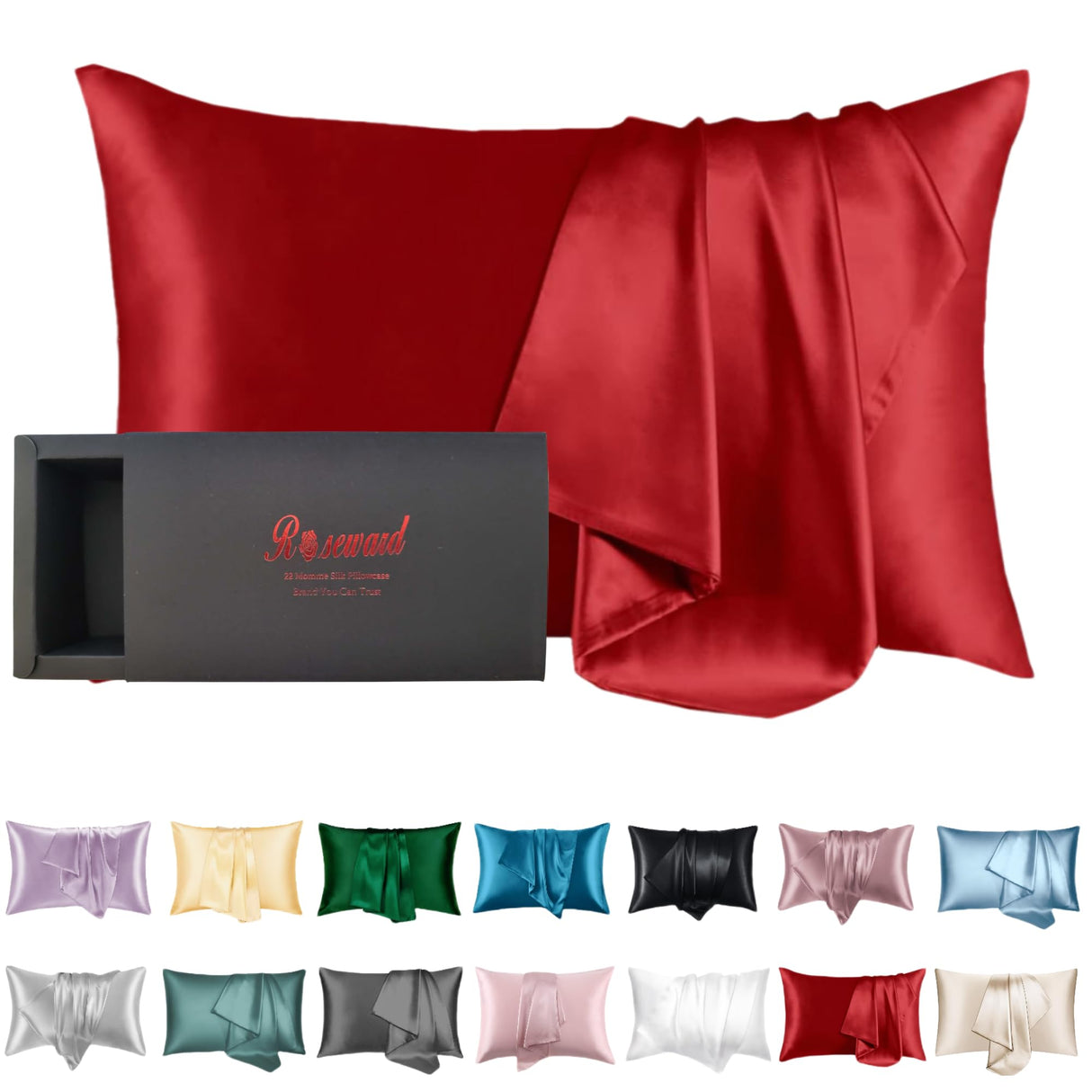 Pink Silk Pillow Cases with Zipper Made in USA, 100% 22 Momme Mulberry Silk Pillowcase for Hair and Skin, Acne Free, Anti Aging, Anti Wrinkle, Hypoallergenic (Pink, Standard)